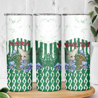 Personalized Algeria Skinny Tumbler Fennec And Iris Grunge Style - Wonder Print Shop