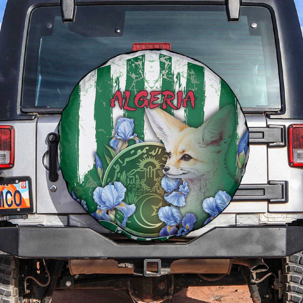 Algeria Spare Tire Cover Fennec And Iris Grunge Style - Wonder Print Shop