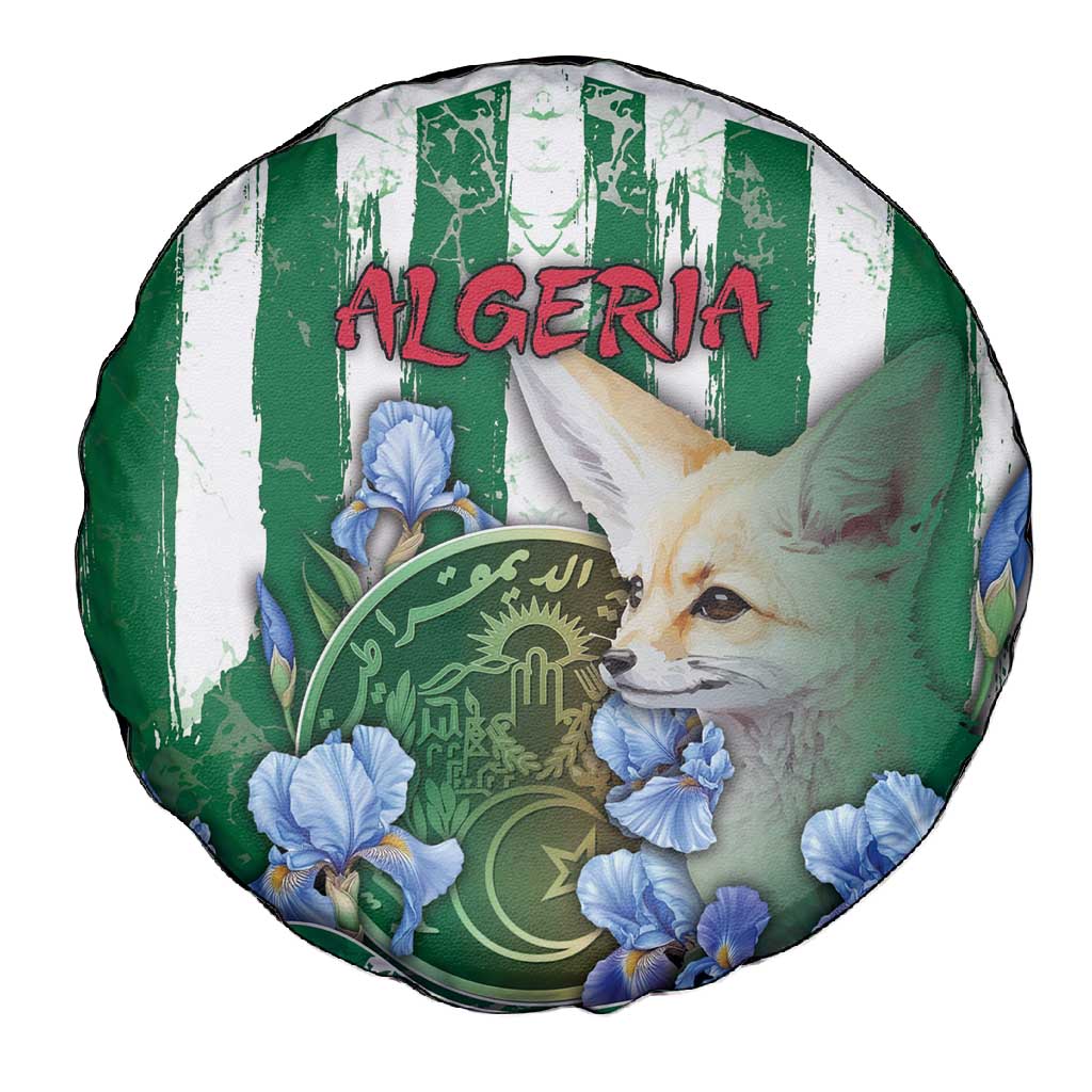 Algeria Spare Tire Cover Fennec And Iris Grunge Style - Wonder Print Shop