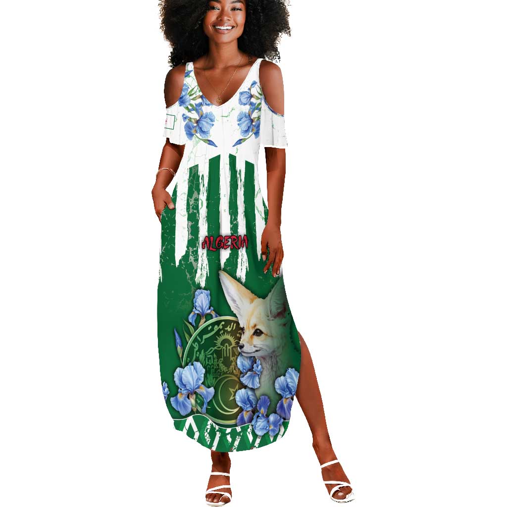 Personalized Algeria Summer Maxi Dress Fennec And Iris Grunge Style - Wonder Print Shop