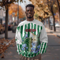 Personalized Algeria Sweatshirt Fennec And Iris Grunge Style - Wonder Print Shop