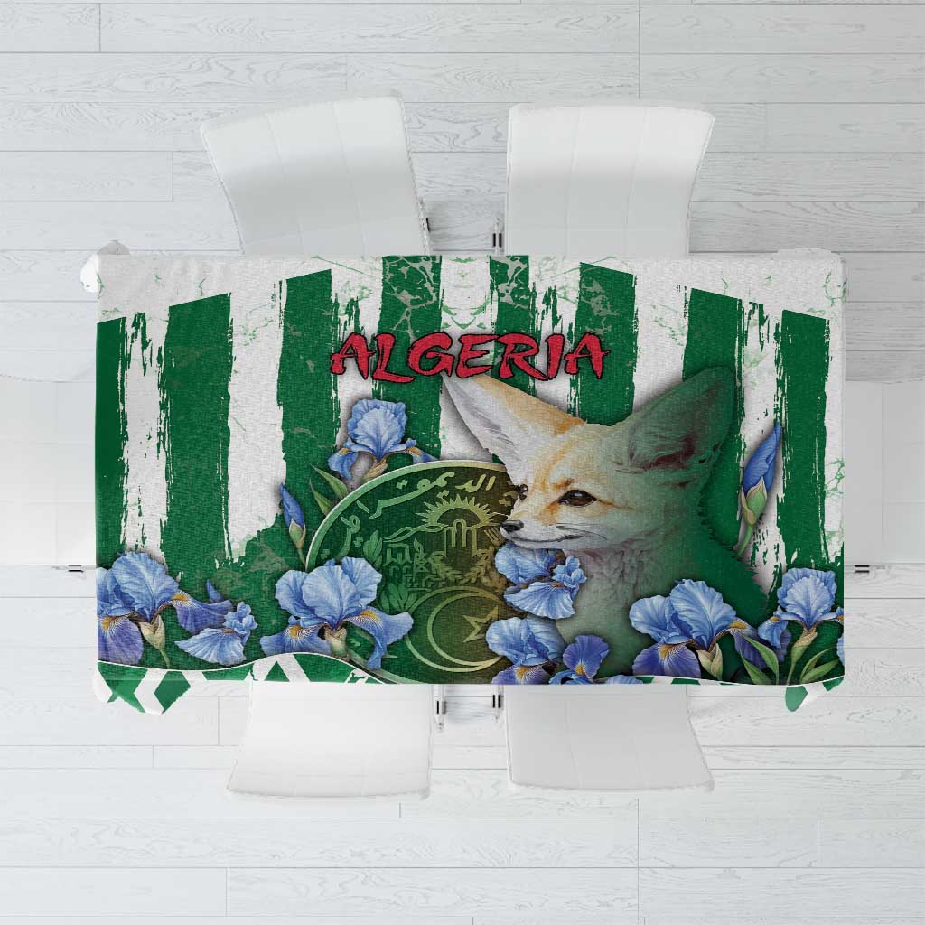 Algeria Tablecloth Fennec And Iris Grunge Style - Wonder Print Shop