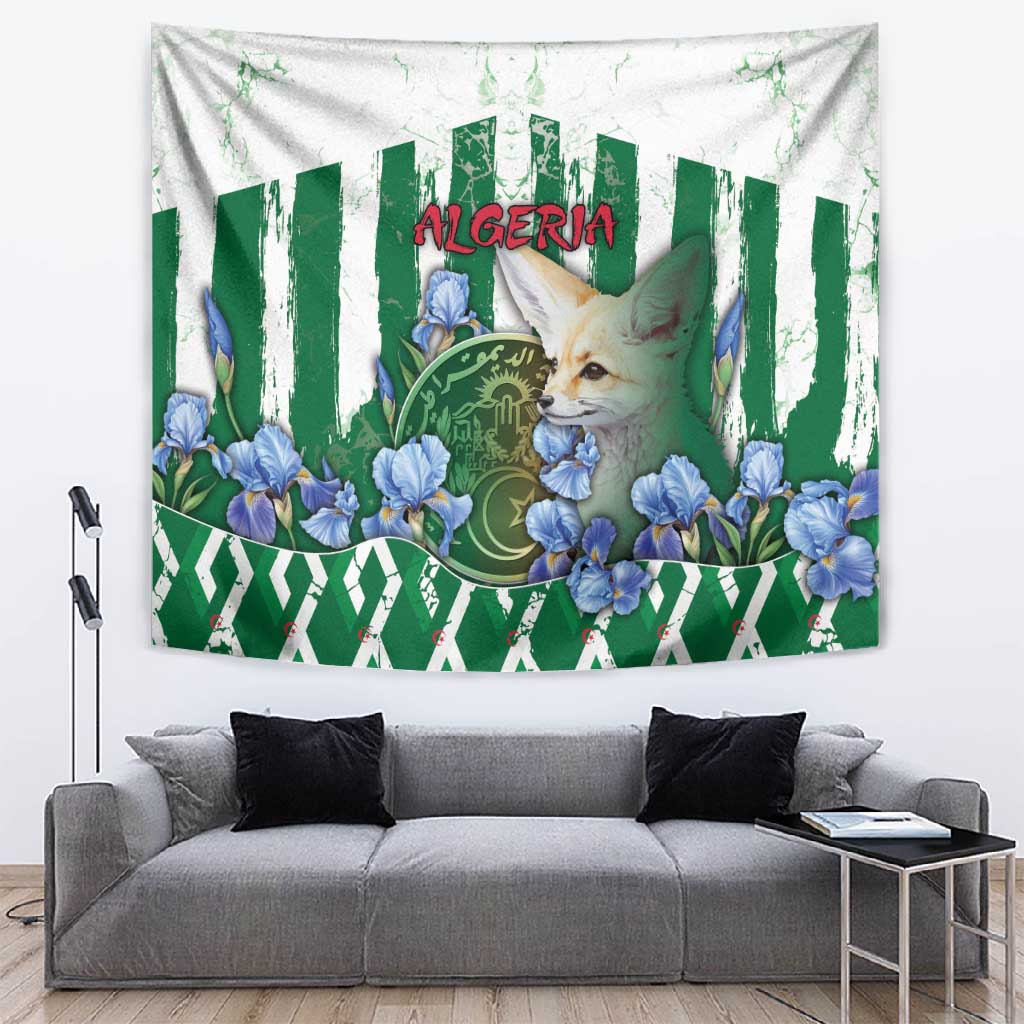 Algeria Tapestry Fennec And Iris Grunge Style - Wonder Print Shop