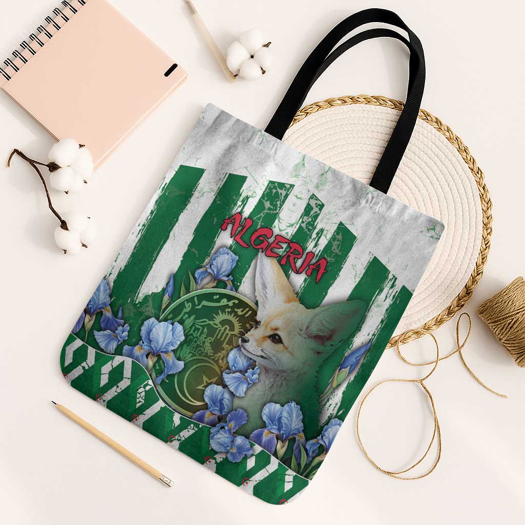 Algeria Tote Bag Fennec And Iris Grunge Style - Wonder Print Shop