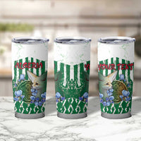 Personalized Algeria Tumbler Cup Fennec And Iris Grunge Style - Wonder Print Shop