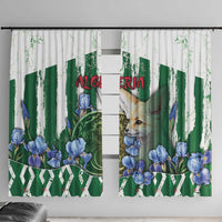 Algeria Window Curtain Fennec And Iris Grunge Style - Wonder Print Shop