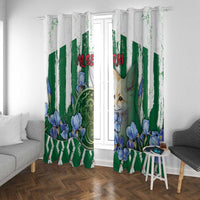 Algeria Window Curtain Fennec And Iris Grunge Style - Wonder Print Shop