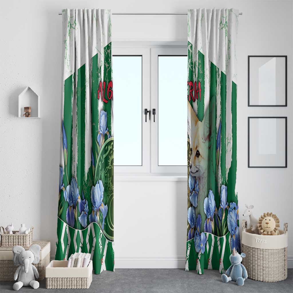 Algeria Window Curtain Fennec And Iris Grunge Style - Wonder Print Shop