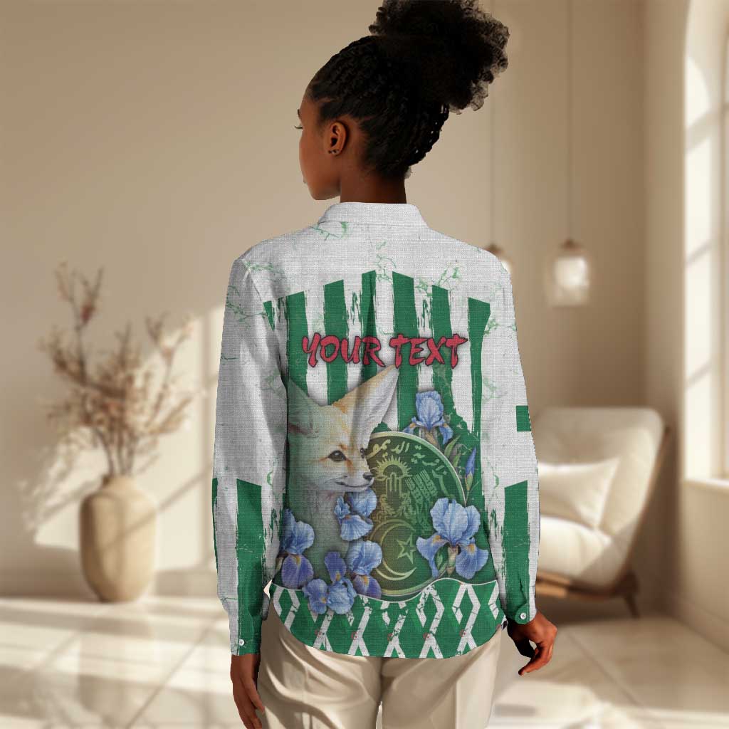 Personalized Algeria Women Casual Shirt Fennec And Iris Grunge Style - Wonder Print Shop