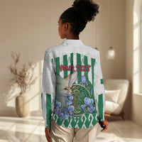 Personalized Algeria Women Casual Shirt Fennec And Iris Grunge Style - Wonder Print Shop