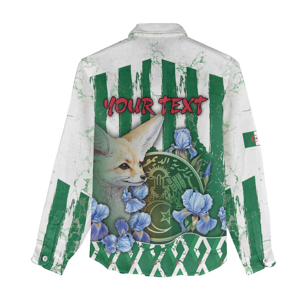 Personalized Algeria Women Casual Shirt Fennec And Iris Grunge Style - Wonder Print Shop