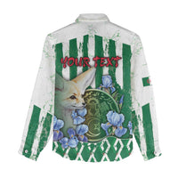 Personalized Algeria Women Casual Shirt Fennec And Iris Grunge Style - Wonder Print Shop