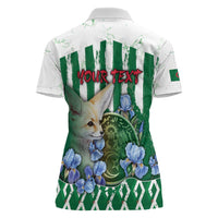Personalized Algeria Women Polo Shirt Fennec And Iris Grunge Style - Wonder Print Shop