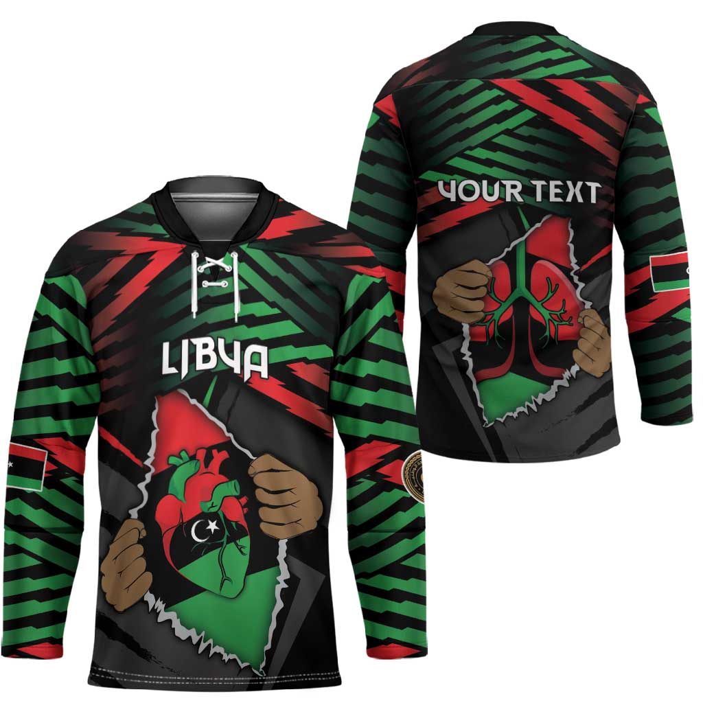 Personalized Libya In My Veins Hockey Jersey - Wonder Print Shop