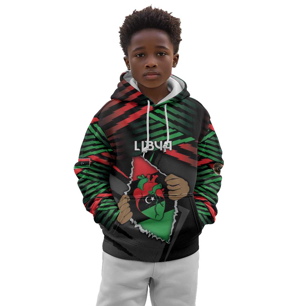 Personalized Libya In My Veins Kid Hoodie - Wonder Print Shop
