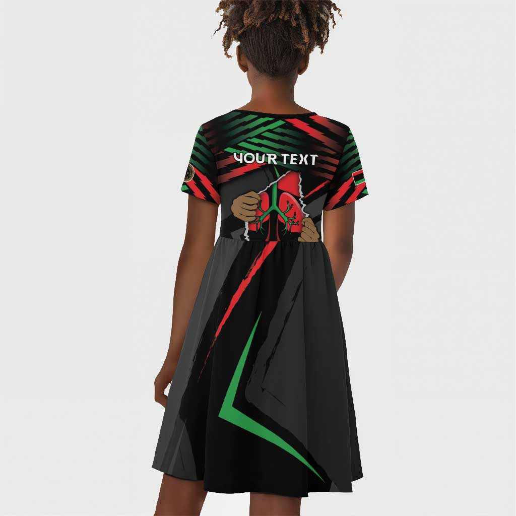 Personalized Libya In My Veins Kid Short Sleeve Dress - Wonder Print Shop