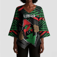 Personalized Libya In My Veins Kimono Sleeve Blouse - Wonder Print Shop