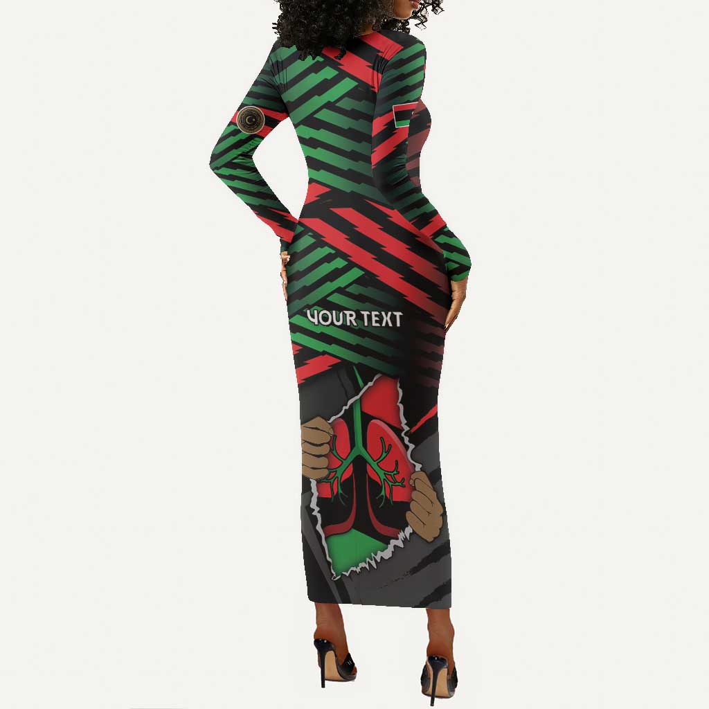 Personalized Libya In My Veins Long Sleeve Bodycon Dress - Wonder Print Shop