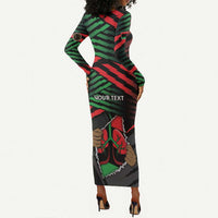 Personalized Libya In My Veins Long Sleeve Bodycon Dress - Wonder Print Shop