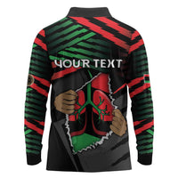 Personalized Libya In My Veins Long Sleeve Polo Shirt - Wonder Print Shop