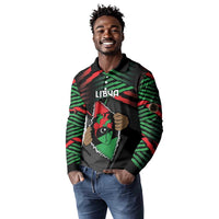 Personalized Libya In My Veins Long Sleeve Polo Shirt - Wonder Print Shop