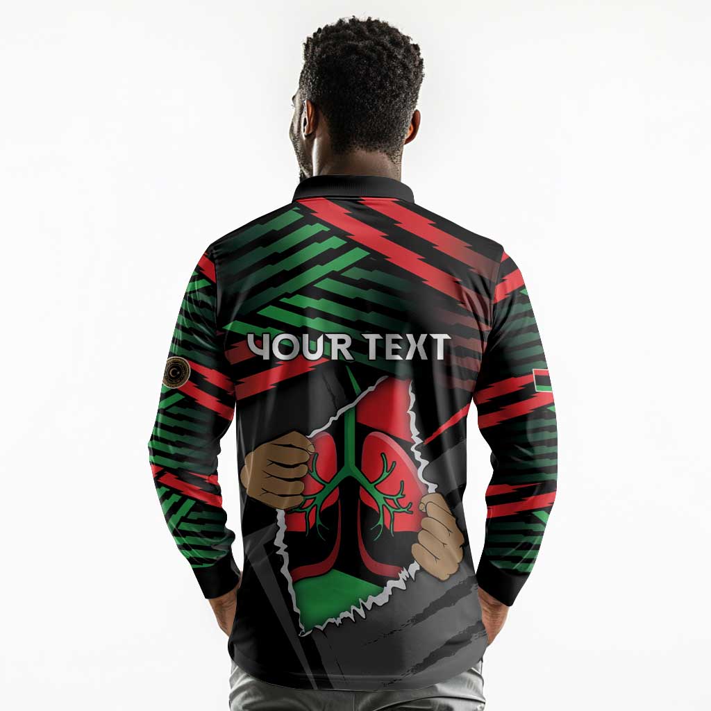 Personalized Libya In My Veins Long Sleeve Polo Shirt - Wonder Print Shop