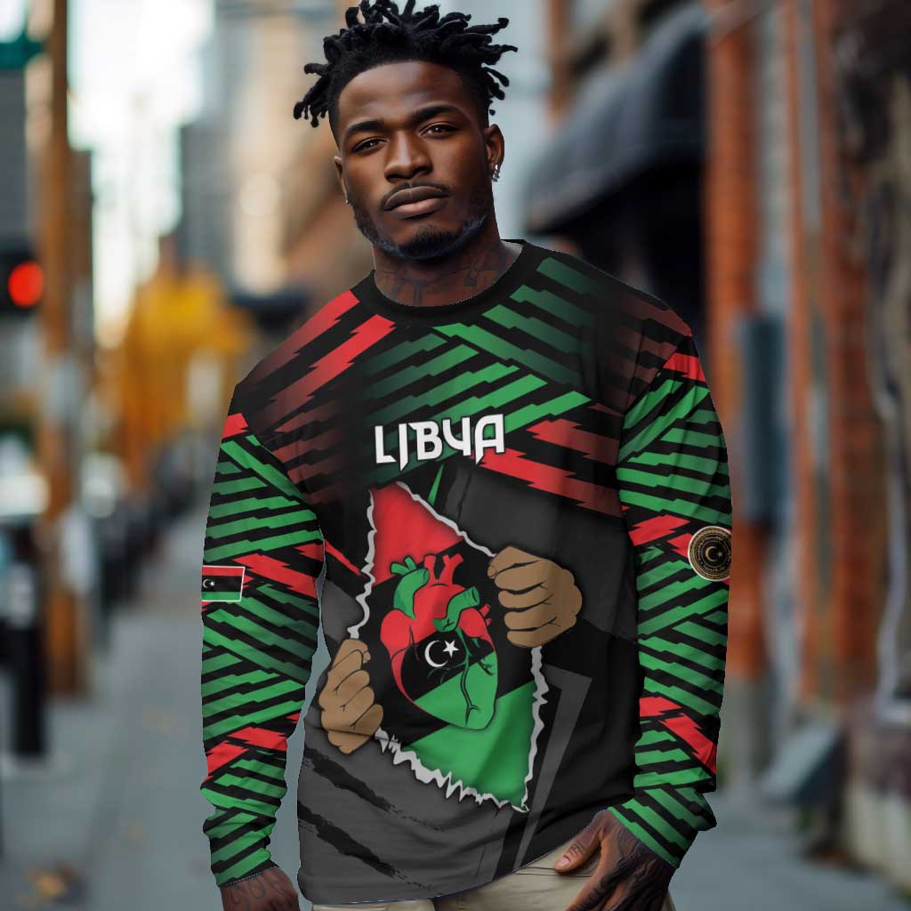Personalized Libya In My Veins Long Sleeve Shirt - Wonder Print Shop