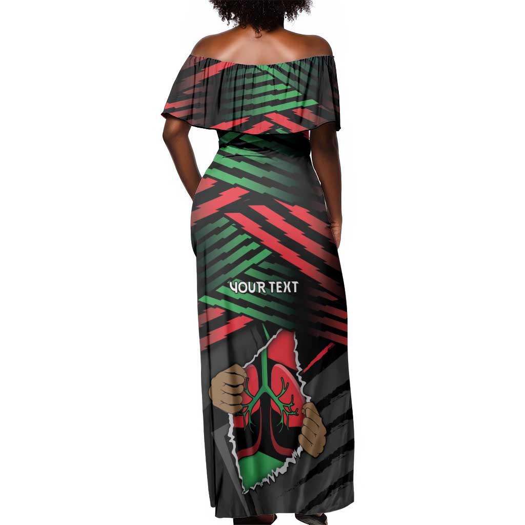 Personalized Libya In My Veins Off Shoulder Maxi Dress - Wonder Print Shop