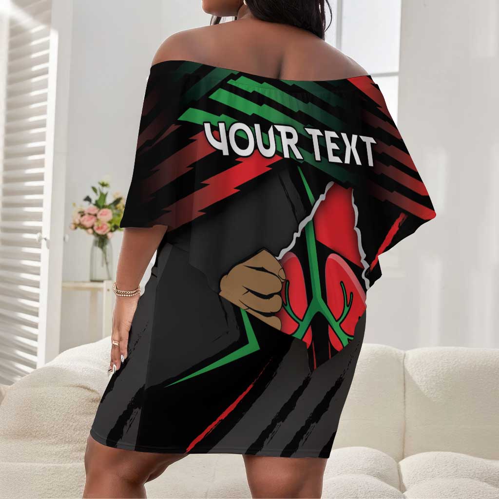 Personalized Libya In My Veins Off Shoulder Short Dress - Wonder Print Shop