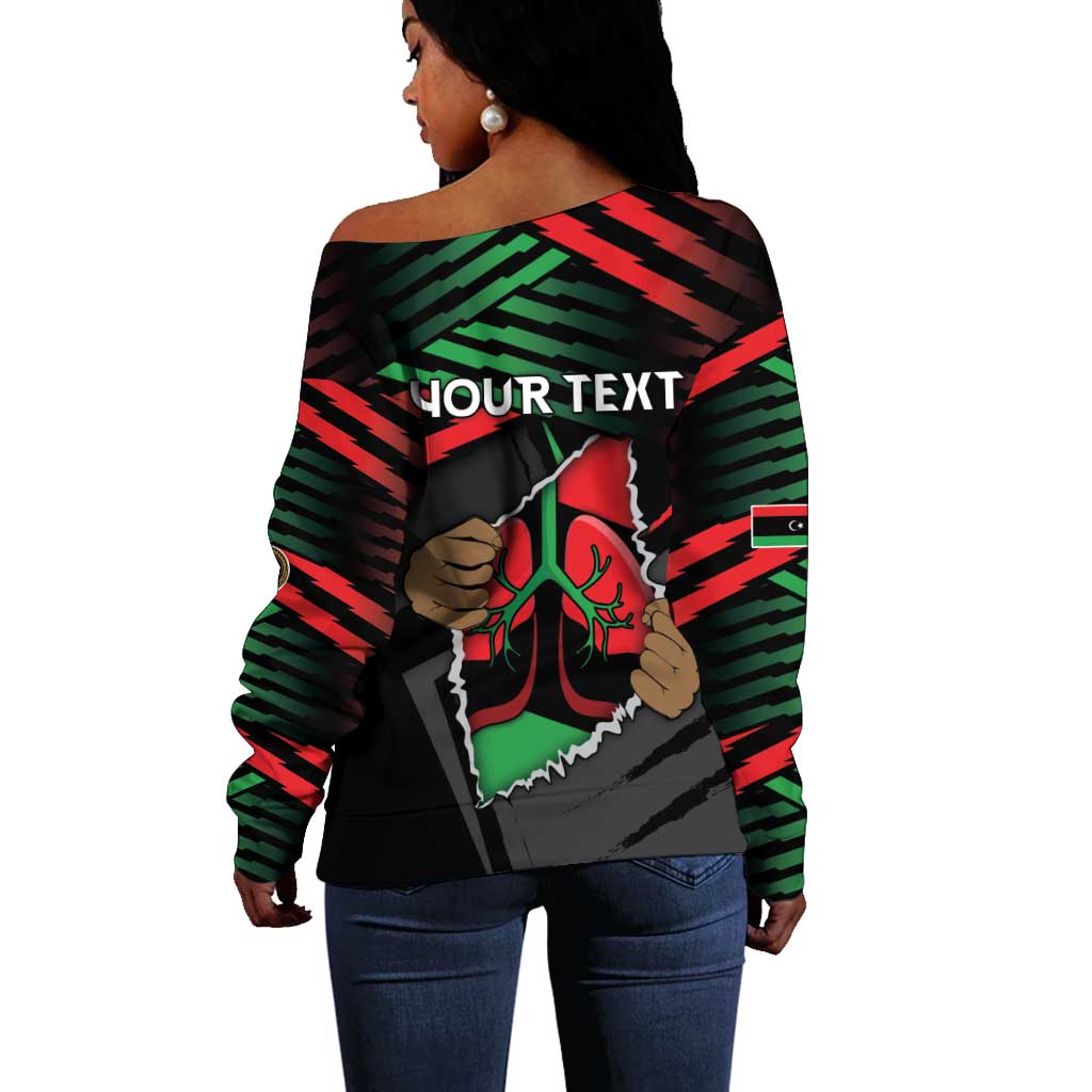 Personalized Libya In My Veins Off Shoulder Sweater - Wonder Print Shop
