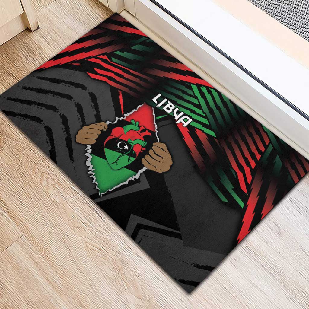 Libya In My Veins Rubber Doormat - Wonder Print Shop