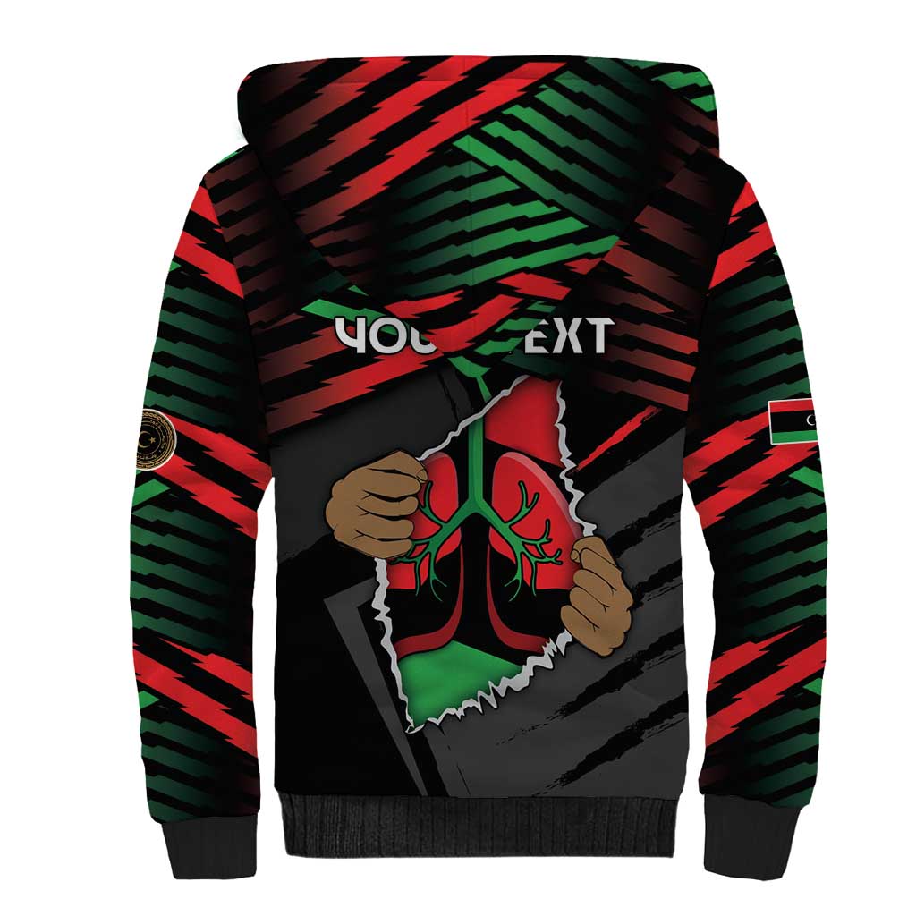 Personalized Libya In My Veins Sherpa Hoodie - Wonder Print Shop
