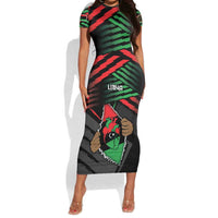 Personalized Libya In My Veins Short Sleeve Bodycon Dress - Wonder Print Shop