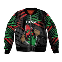 Personalized Libya In My Veins Sleeve Zip Bomber Jacket - Wonder Print Shop