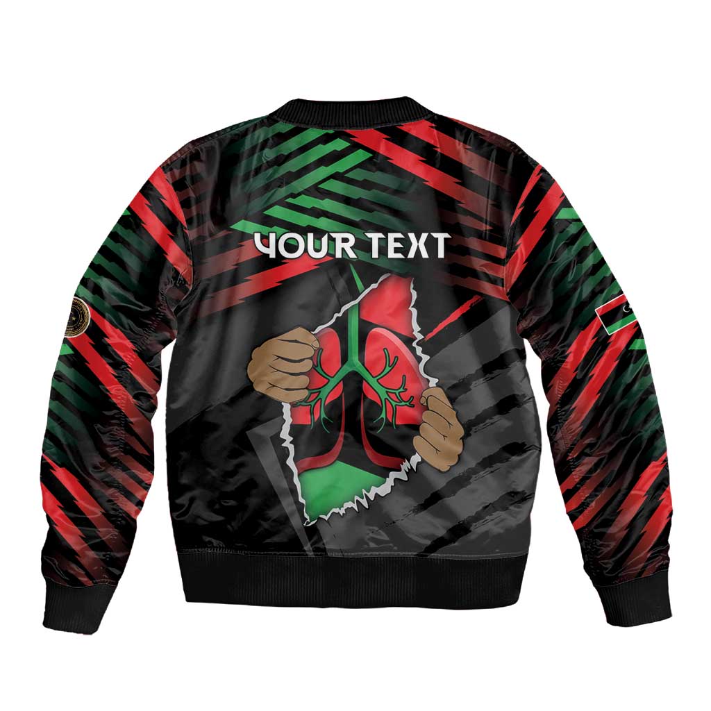 Personalized Libya In My Veins Sleeve Zip Bomber Jacket - Wonder Print Shop