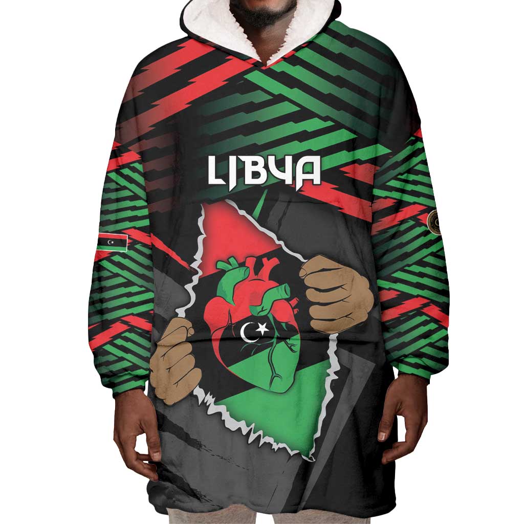 Personalized Libya In My Veins Wearable Blanket Hoodie - Wonder Print Shop
