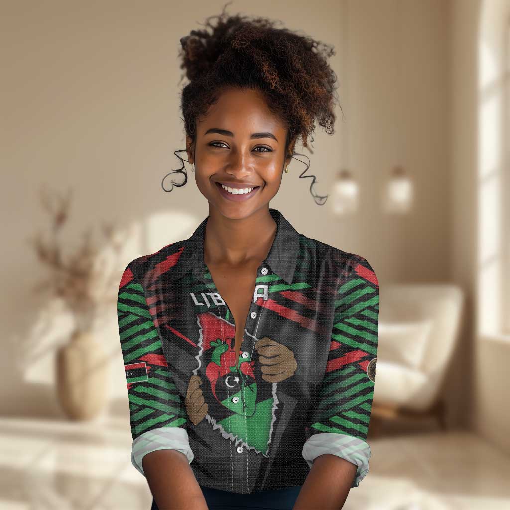 Personalized Libya In My Veins Women Casual Shirt - Wonder Print Shop