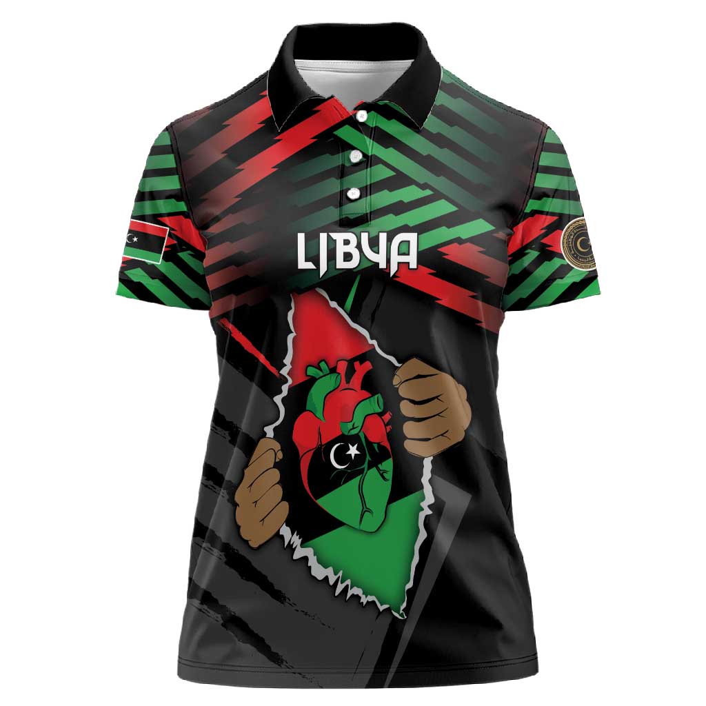 Personalized Libya In My Veins Women Polo Shirt - Wonder Print Shop