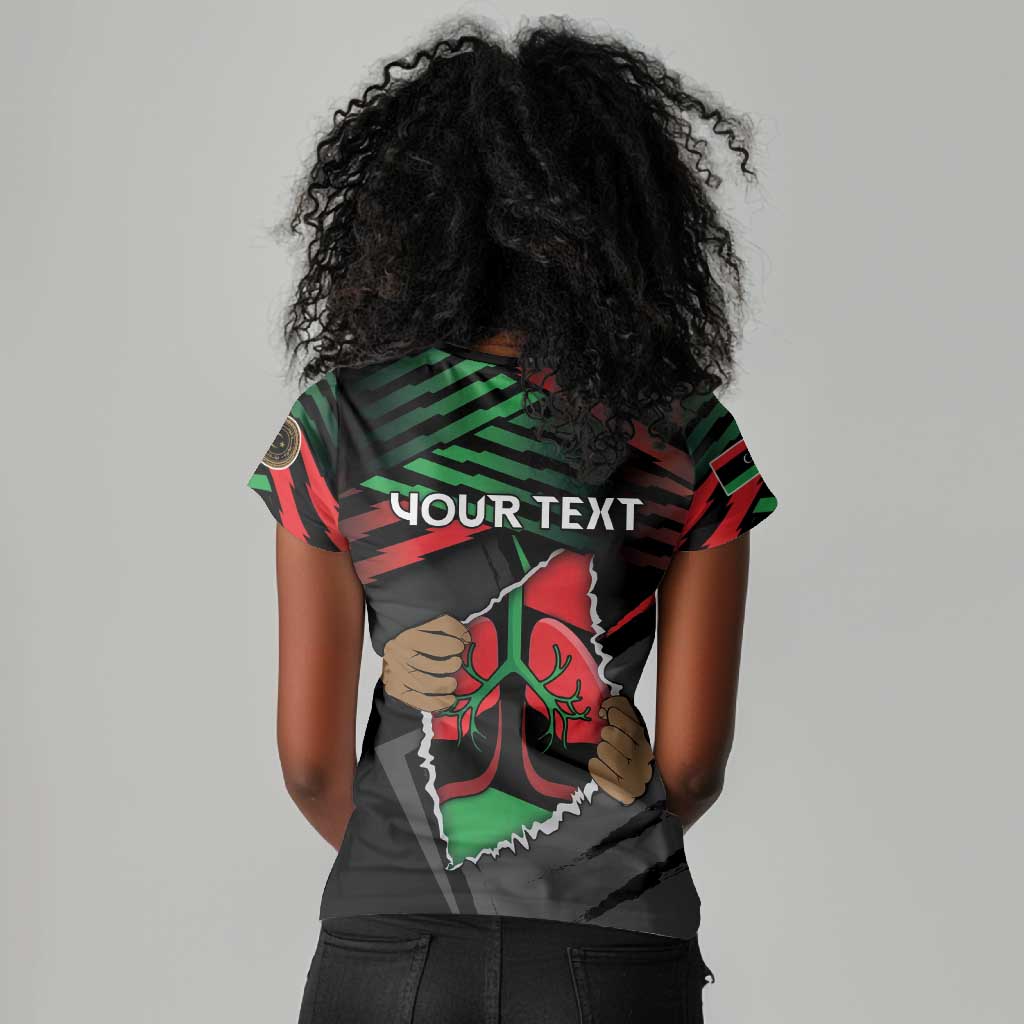 Personalized Libya In My Veins Women V-Neck T-Shirt - Wonder Print Shop