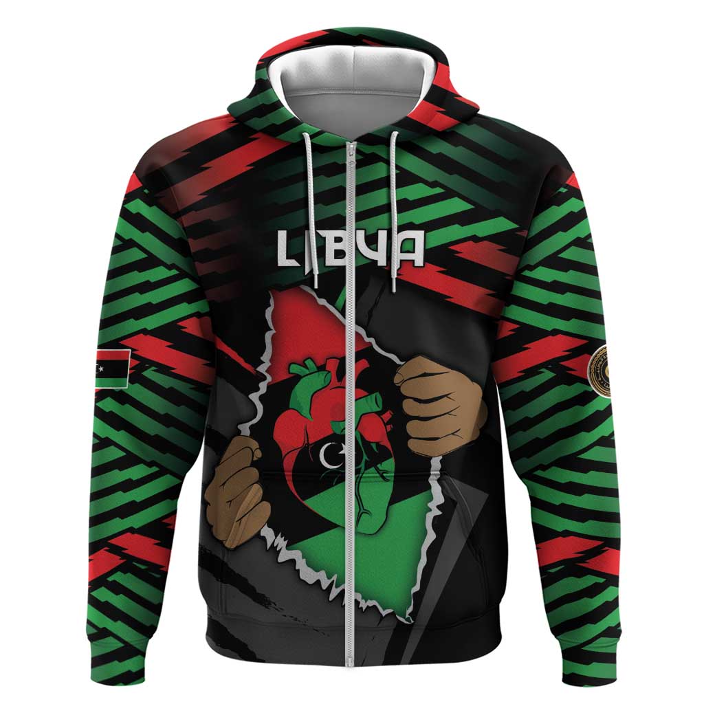 Personalized Libya In My Veins Zip Hoodie - Wonder Print Shop