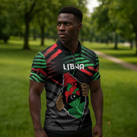 Personalized Libya In My Veins Zipper Polo Shirt - Wonder Print Shop