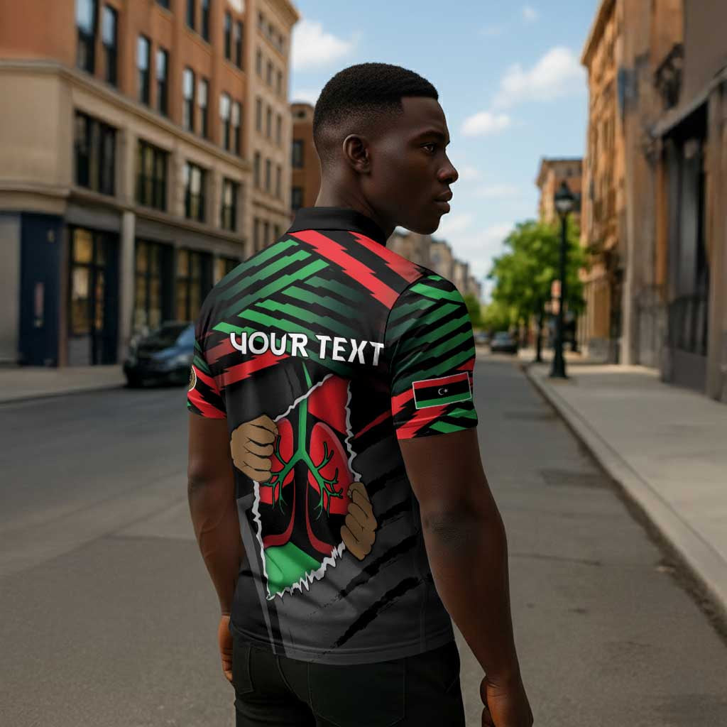 Personalized Libya In My Veins Zipper Polo Shirt - Wonder Print Shop
