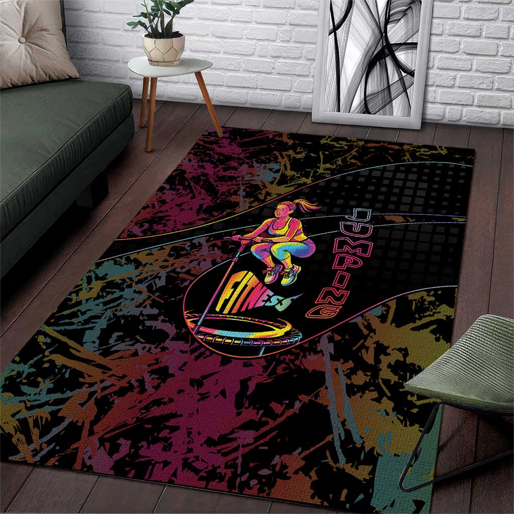 Jumping Fitness Area Rug Trampoline Workout Pop Art
