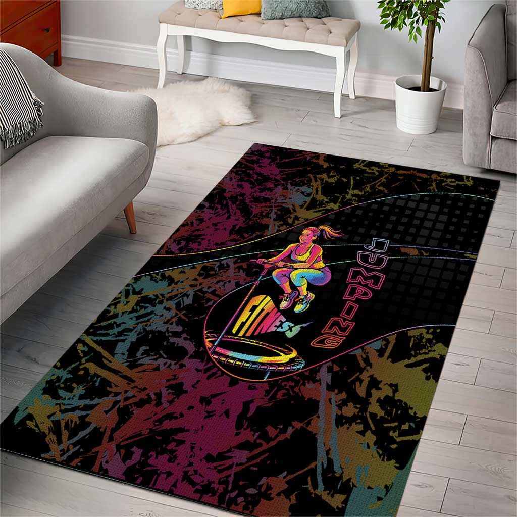 Jumping Fitness Area Rug Trampoline Workout Pop Art