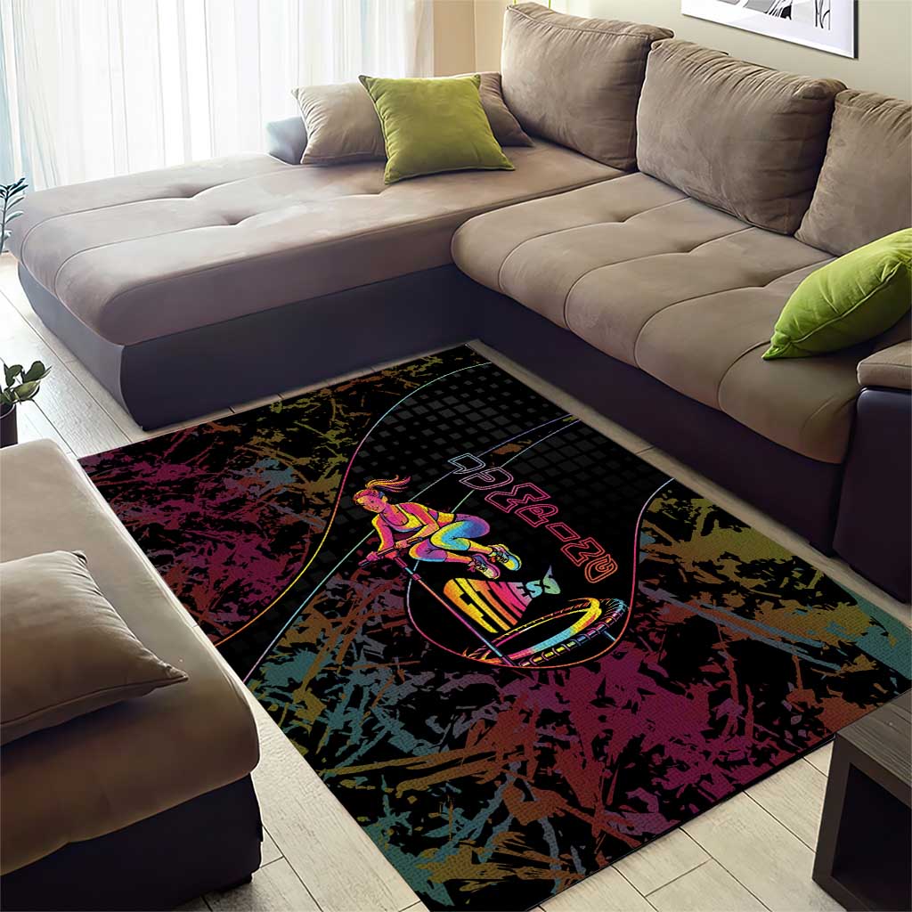 Jumping Fitness Area Rug Trampoline Workout Pop Art