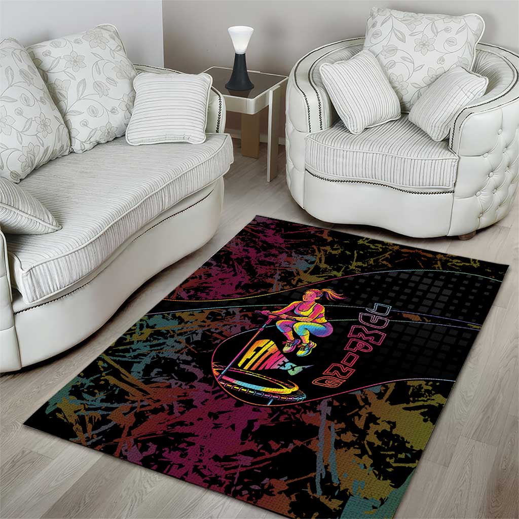 Jumping Fitness Area Rug Trampoline Workout Pop Art