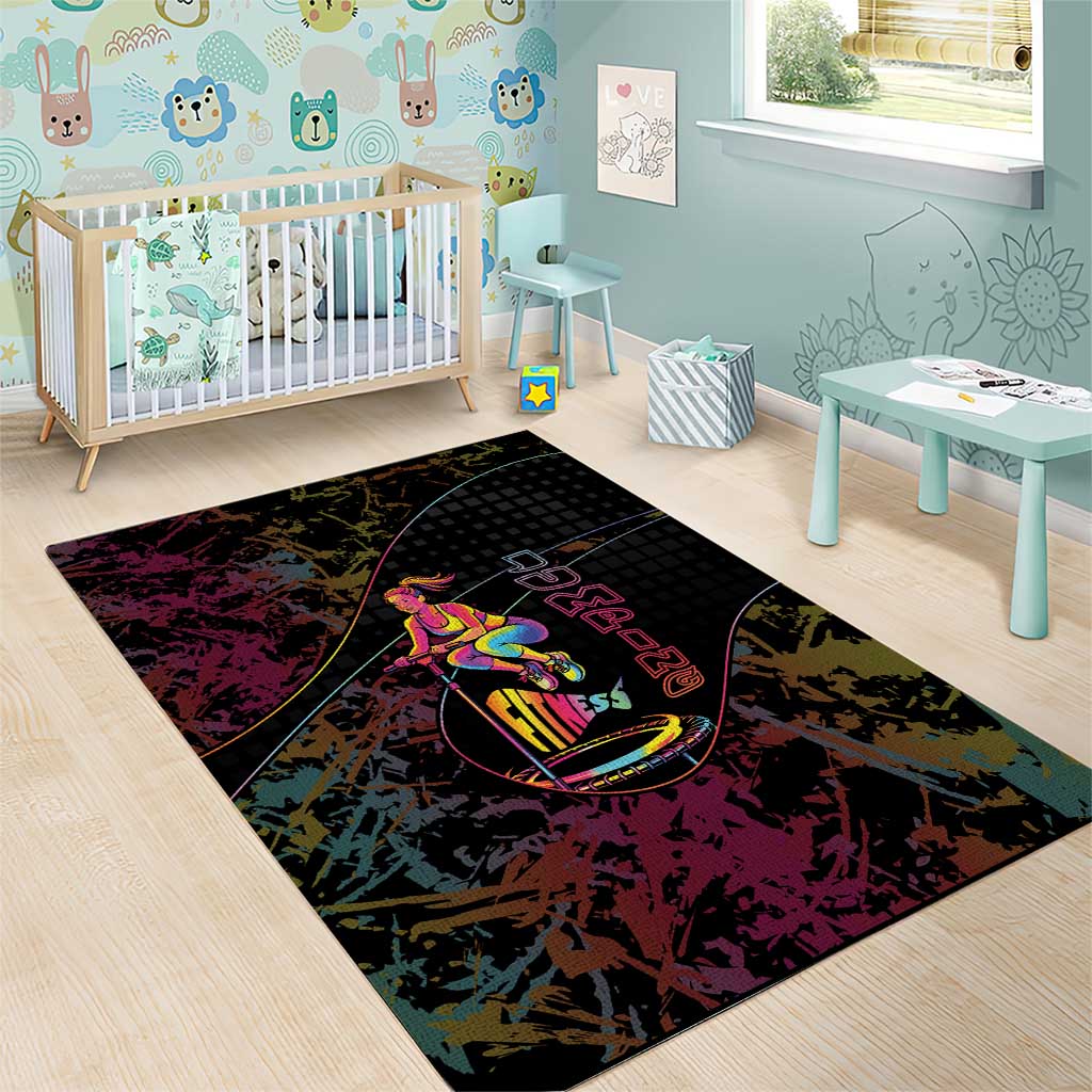 Jumping Fitness Area Rug Trampoline Workout Pop Art