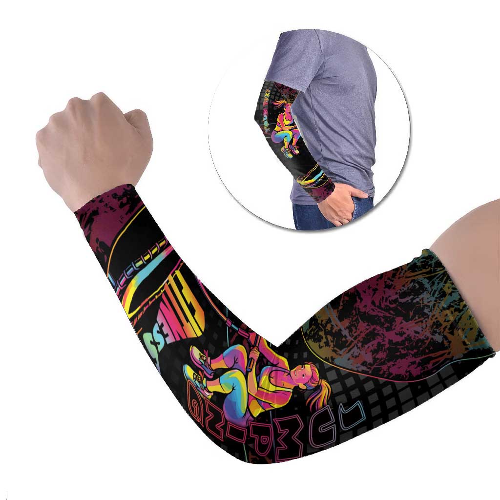 Personalized Jumping Fitness Arm Sleeves Trampoline Workout Pop Art