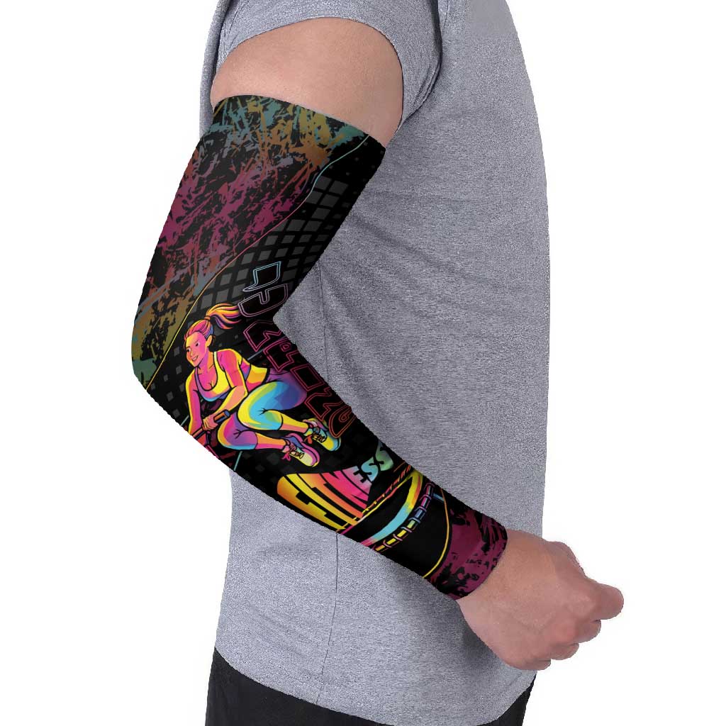Personalized Jumping Fitness Arm Sleeves Trampoline Workout Pop Art