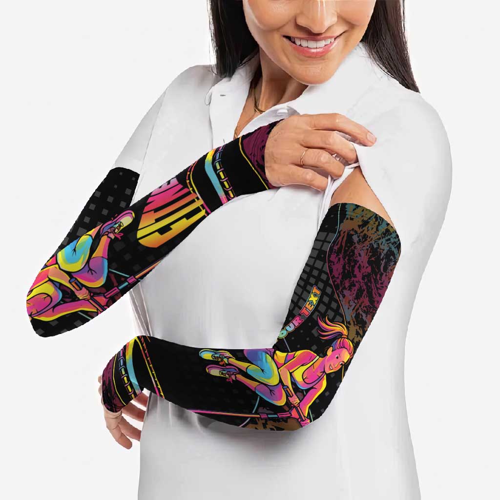 Personalized Jumping Fitness Arm Sleeves Trampoline Workout Pop Art